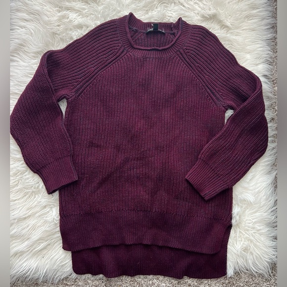 Ellen Tracy Women Large Knit Sweater Port Burgundy Knit - Picture 1 of 4